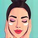 Illustration of a person applying skincare.